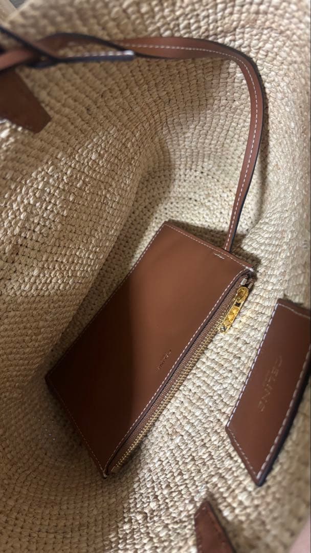 ★新品ナノ サプル CELINE クラシック パニエ / ラフィア＆カーフスキン