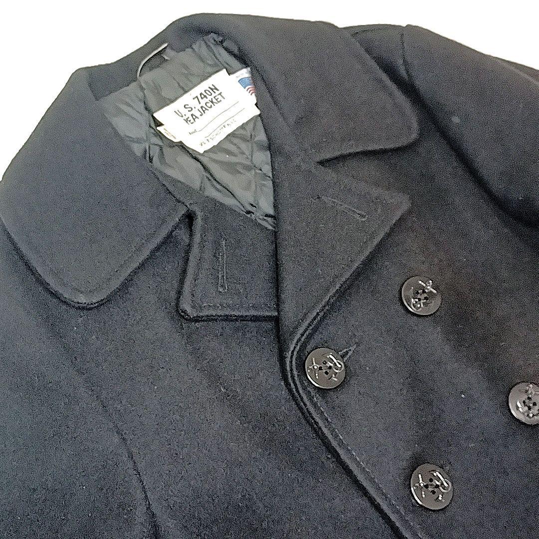 ビンテージ美品　Schott　740N　メルトンウール　ピーコート　ブラック