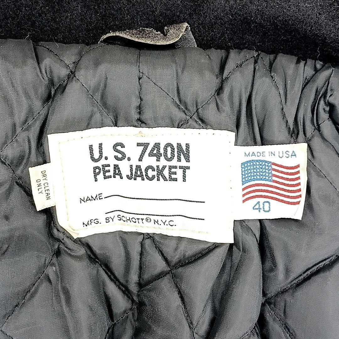 ビンテージ美品　Schott　740N　メルトンウール　ピーコート　ブラック