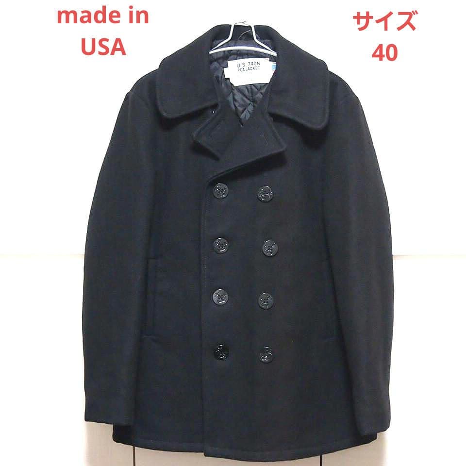ビンテージ美品　Schott　740N　メルトンウール　ピーコート　ブラック