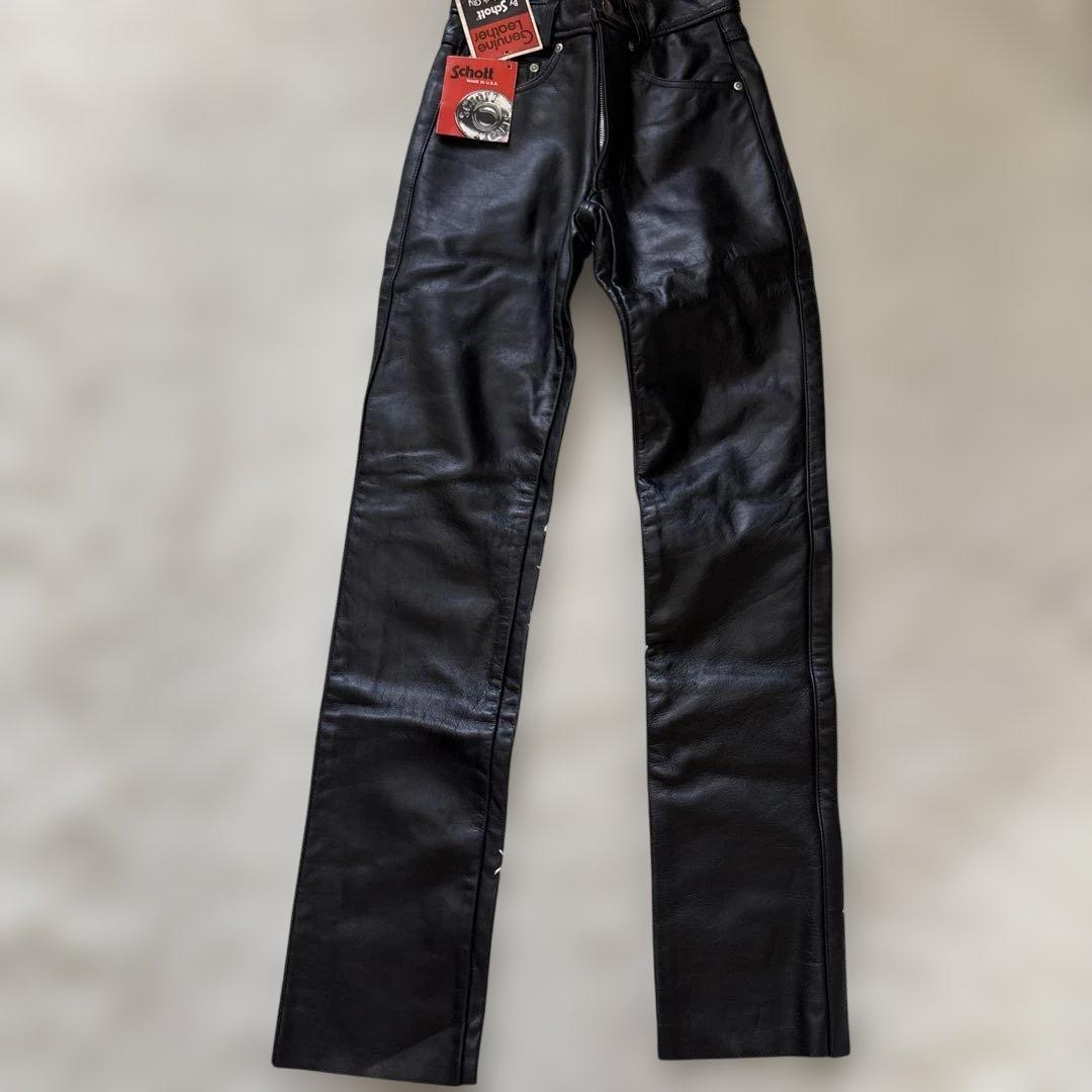 新品未使用！schott レザーパンツ W26 新品　ショット
