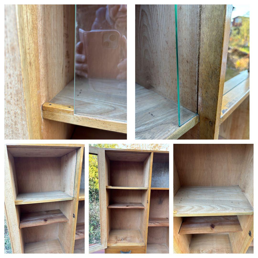 昭和レトロなガラスキャビネット‼️食器棚　飾り棚　書棚