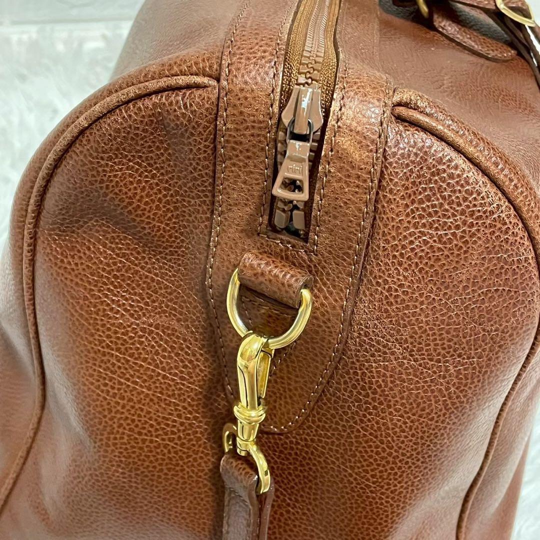 良品　ゲンテン　ボストンバッグ　レザー　2wayショルダー付　ブラウン