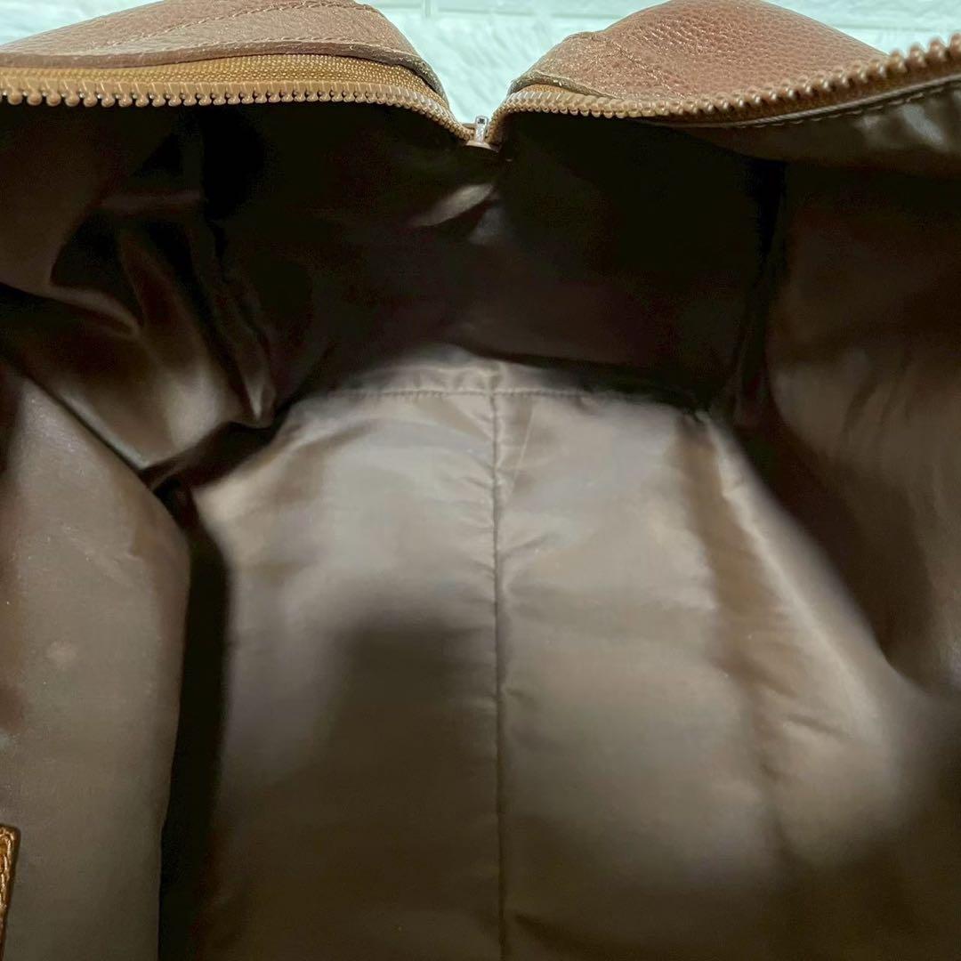 良品　ゲンテン　ボストンバッグ　レザー　2wayショルダー付　ブラウン