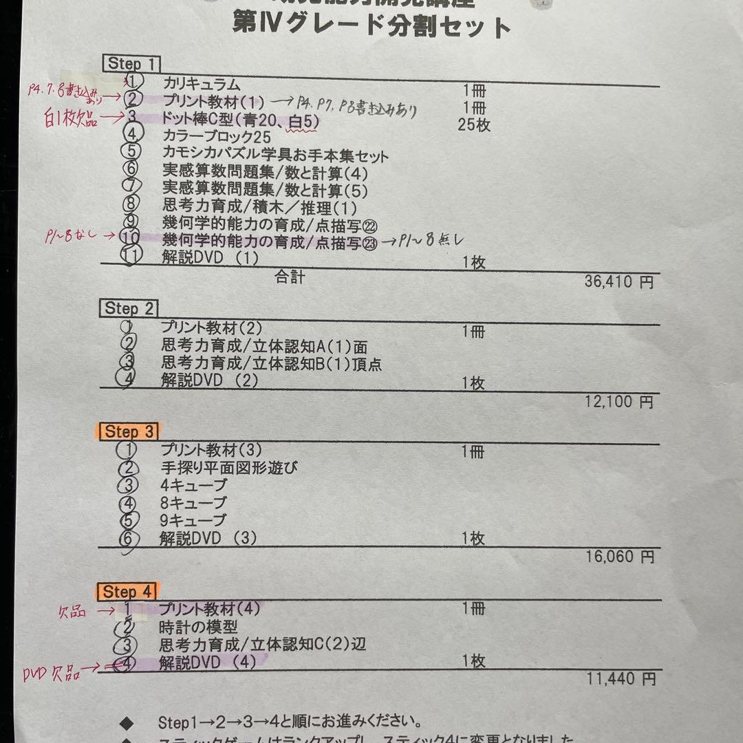 幼児能力開発講座 第4グレード セット　ピグマリオン