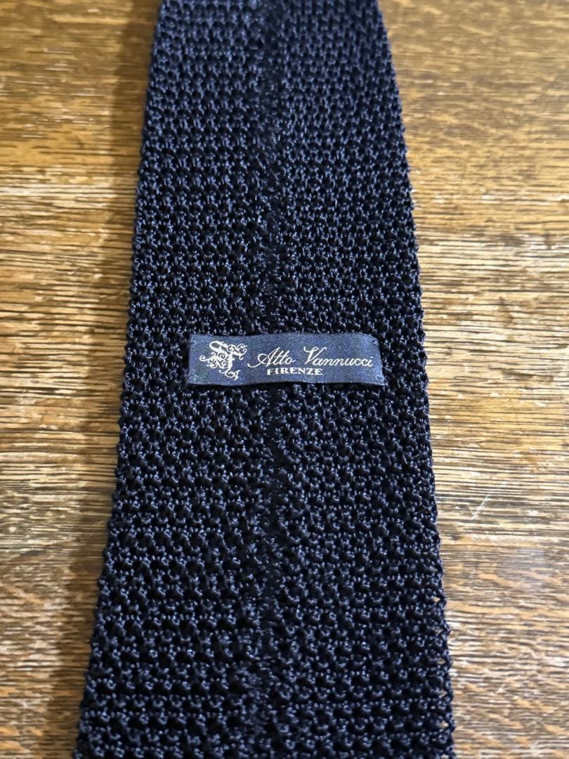 新品Atto Vannucci イタリア製 シルクニットタイ ネクタイ ブラック