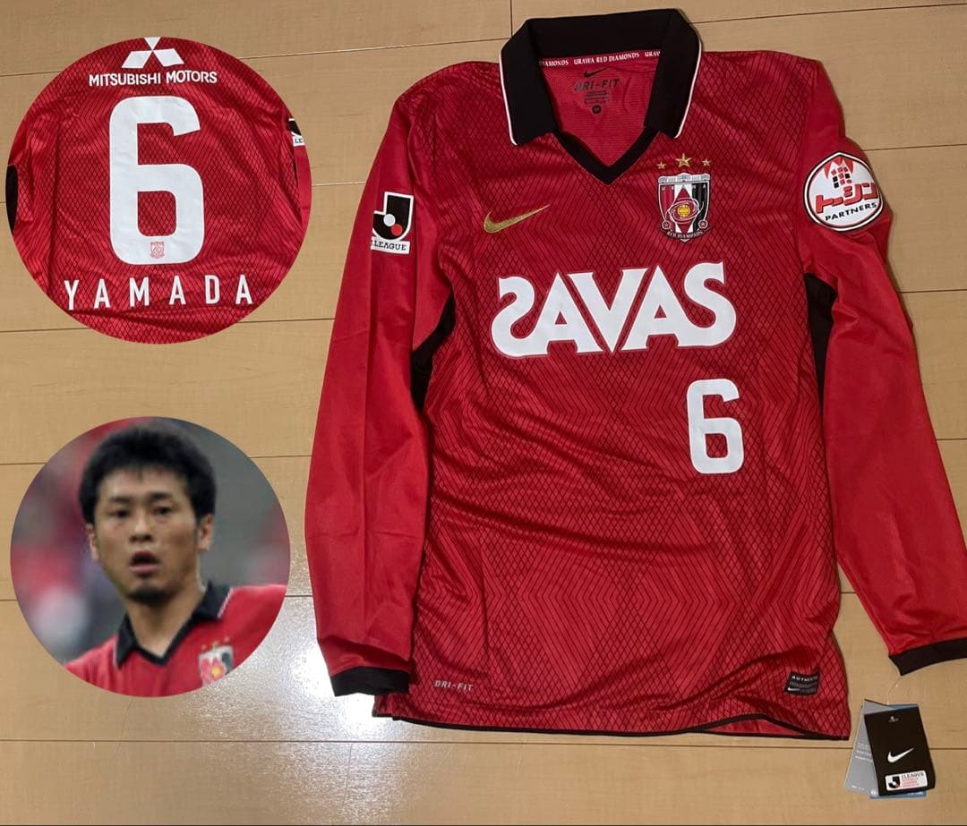 ナイキJリーグ日本サッカーユニフォーム浦和レッズ山田暢久11 12ホーム赤黒