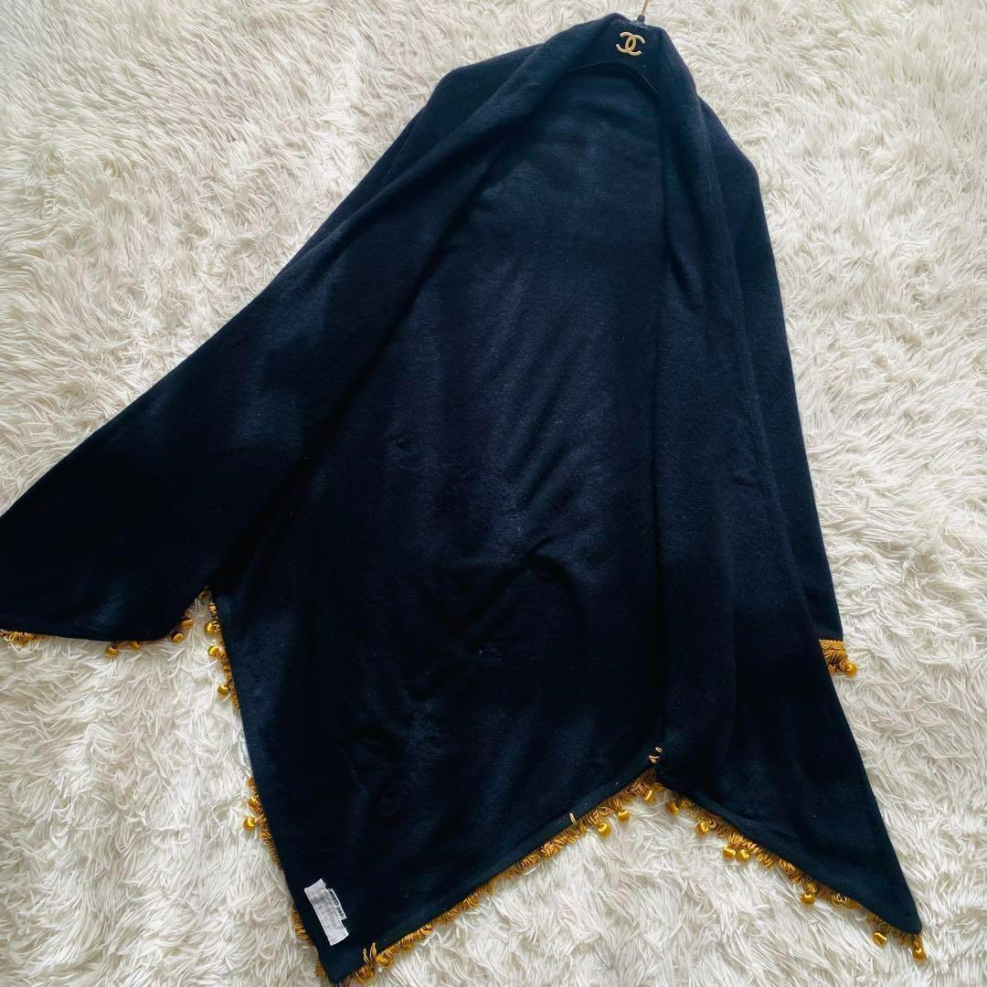 美品 シリンギルド カシミヤ100% ビジュー 刺繍 大判ポンチョ 大きいサイズ