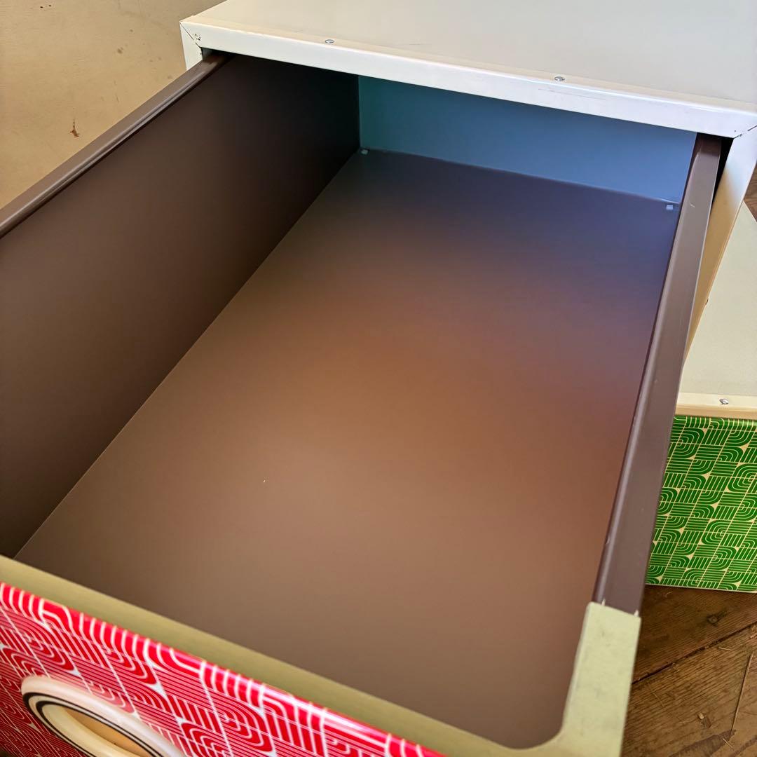 レトロポップ 衣装 衣類収納 ケース 幾何学 ミッドセンチュリー ブリキ