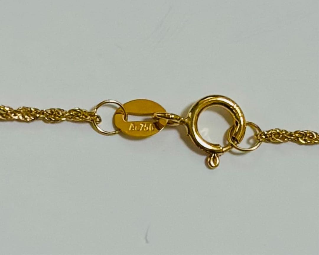 18K ロープ チェーン ネックレス 18k AU750 18金 45㎝