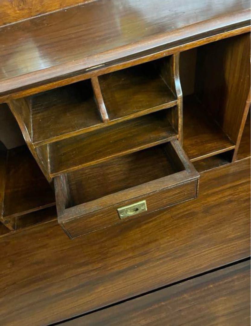 アンティーク 古家具 ガブリオレレッグ ライティングビューロー 鍵付