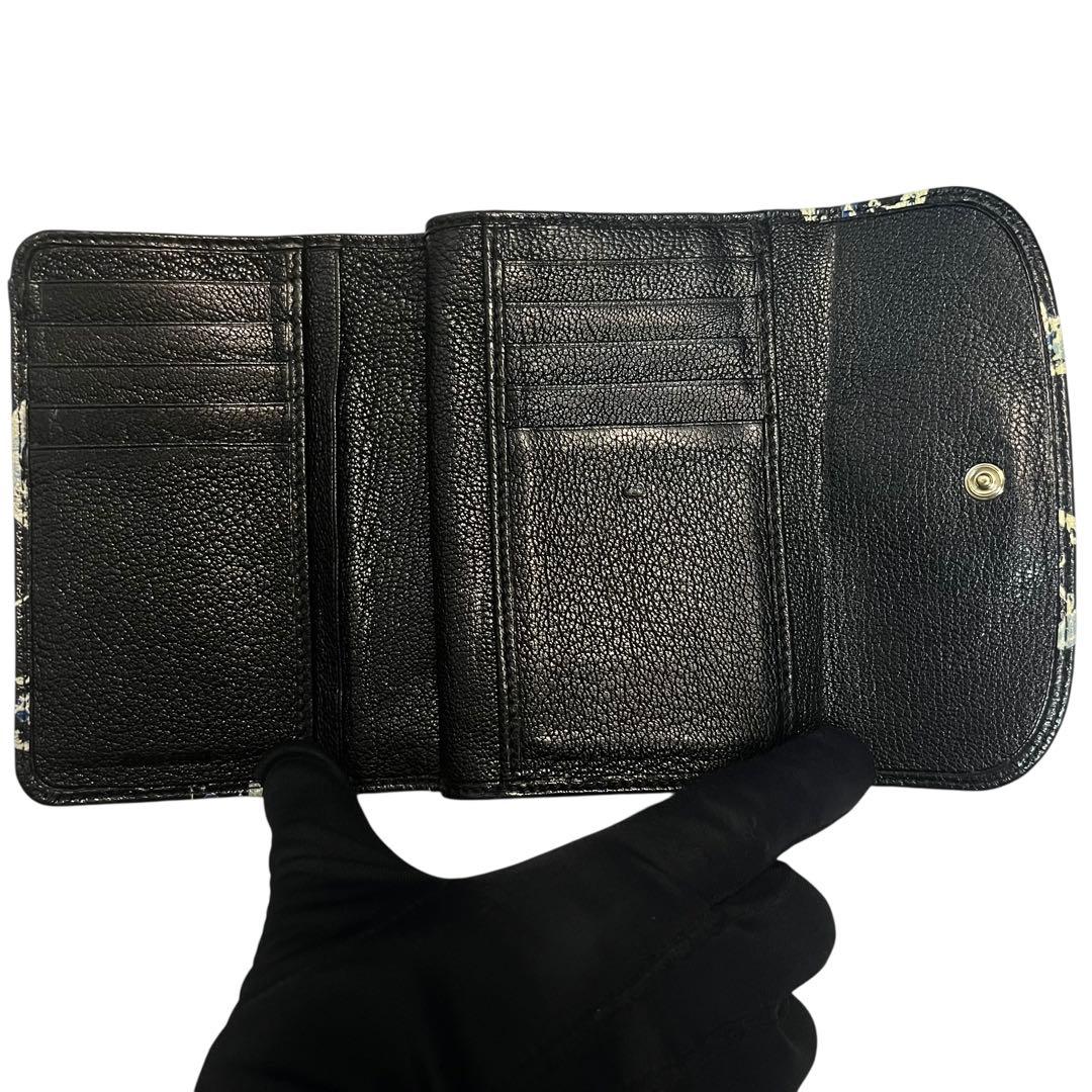 希少✨ミュウミュウ 二つ折り財布 マドラス 総柄 月 ムーン ブラック 黒