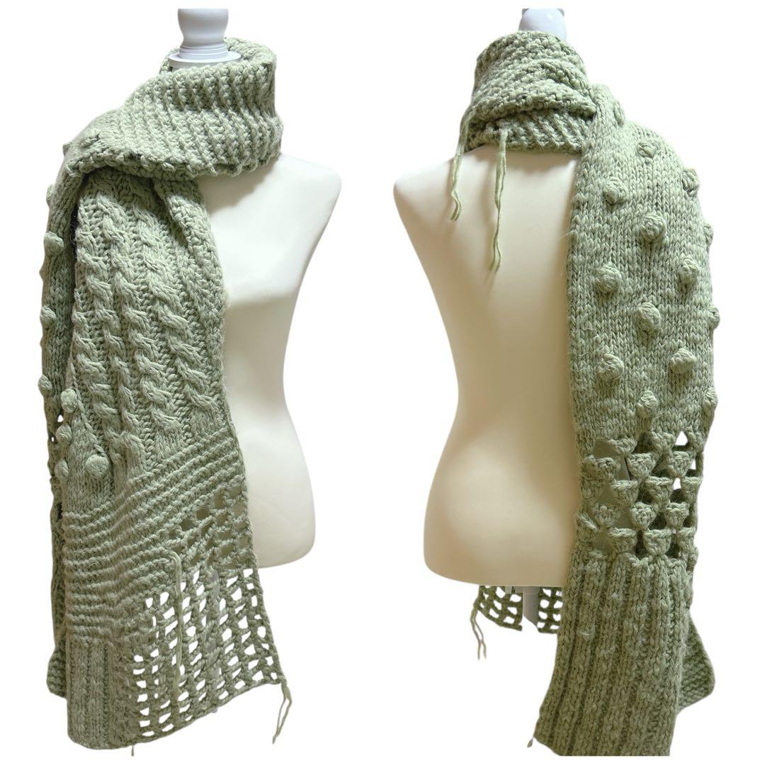 MM6 Maison Margiela クロシェ編みマフラー アルパカ混