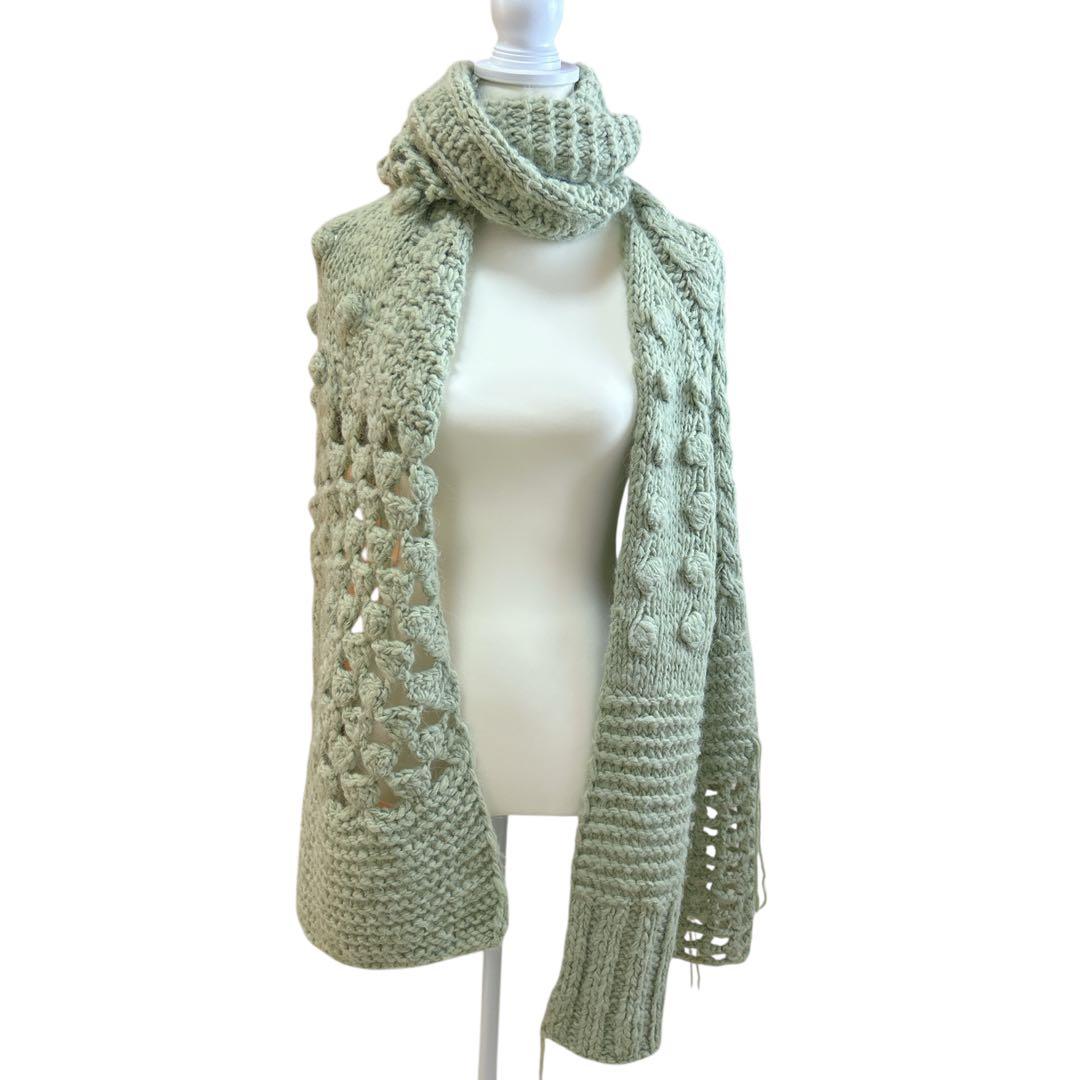 MM6 Maison Margiela クロシェ編みマフラー アルパカ混