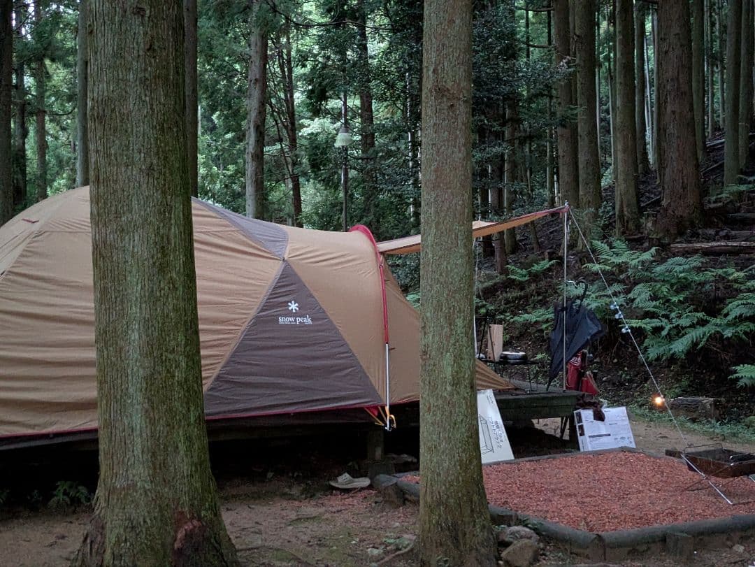 アメニティドームL　純正跳ね上げポールとLOGOSグランドシートのセット