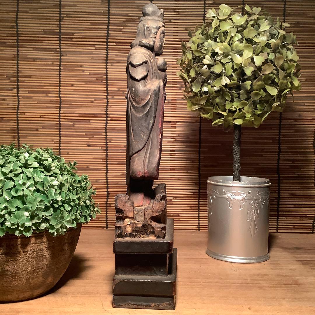 室町期「夜叉・鬼子母神」鬼子母神信仰・訶梨帝母・外護神・木彫彩色