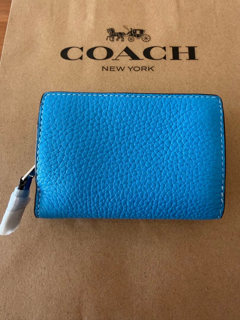 【新品・未使用】COACH 三つ折り財布 CM238-SV ブルー