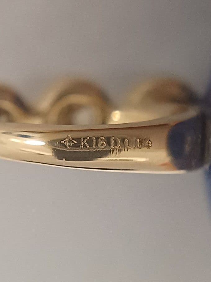 ★【新品未使用品】K18YG ラピスラズリブラウンダイヤトップGSTV 21-5