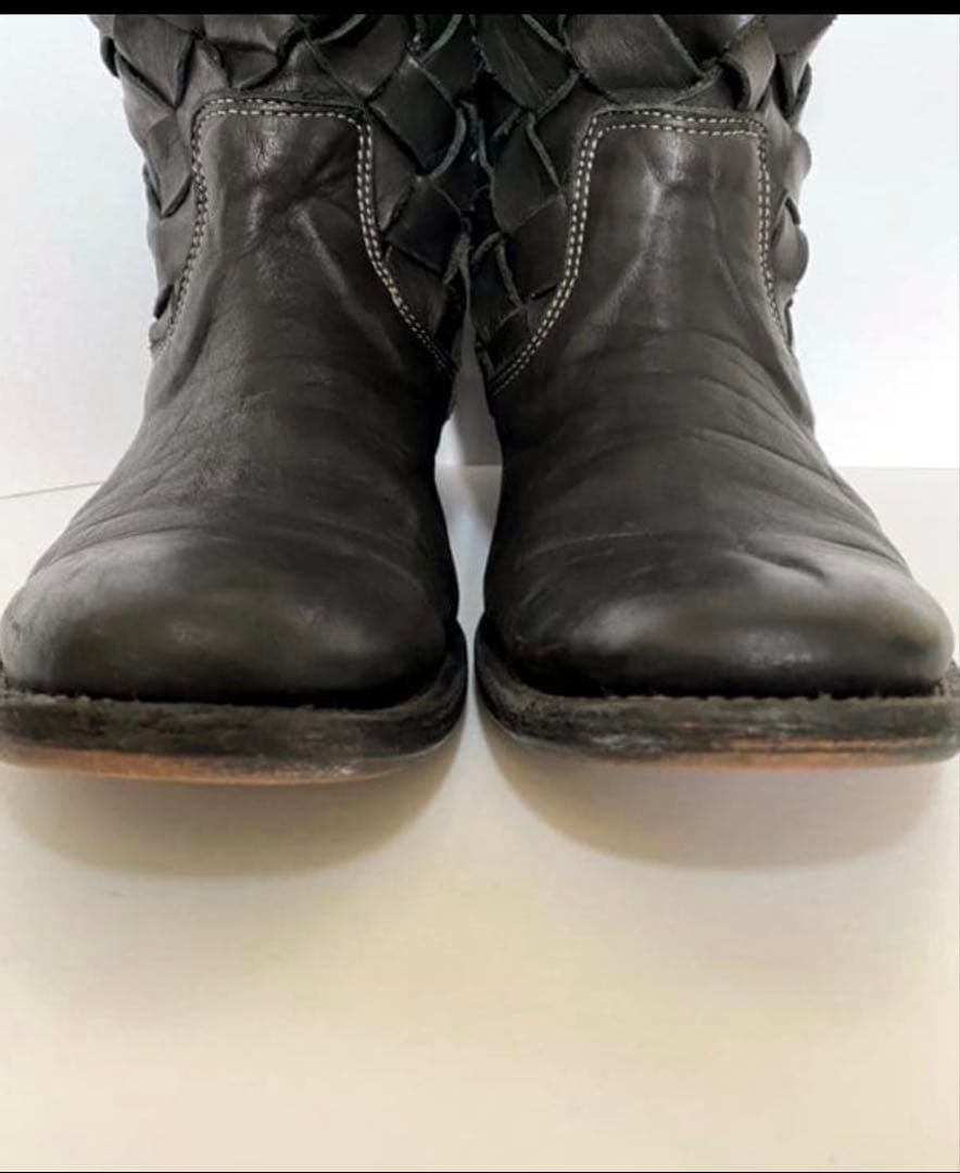 BACKLASH　希少　ロイフラ　別注　編み込み　ブーツ