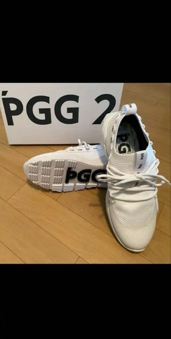 パーリーゲイツ　ホワイト ゴルフシューズ