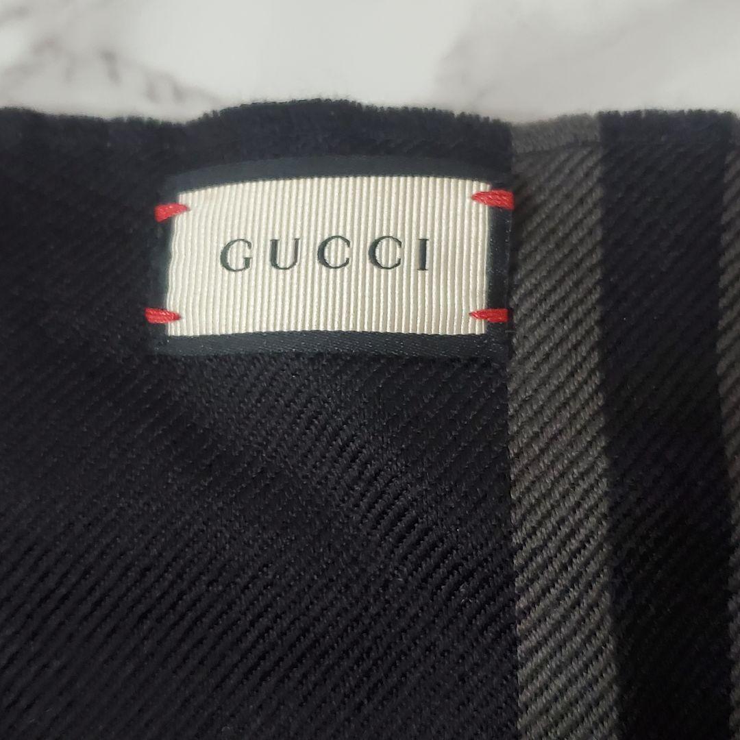 GUCCI グッチ マフラー GG柄 ブラック系 ストール レディース