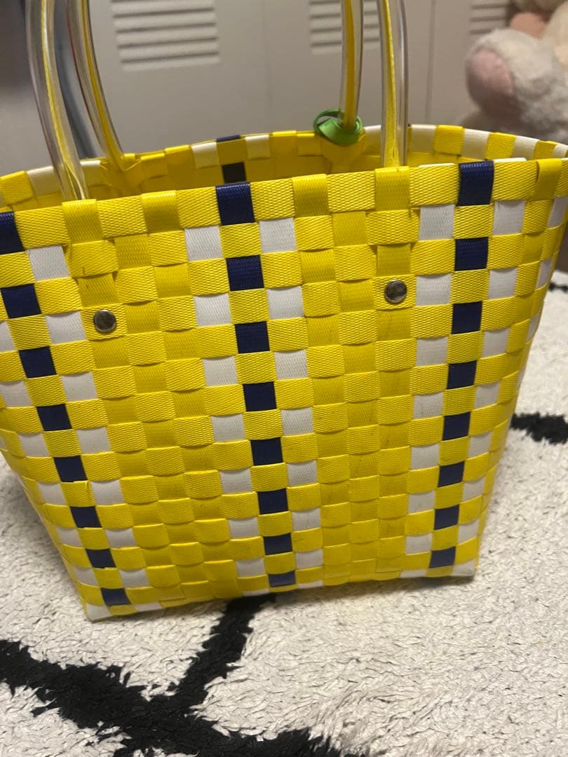 MARNI イエロー 編み込みトートバッグ