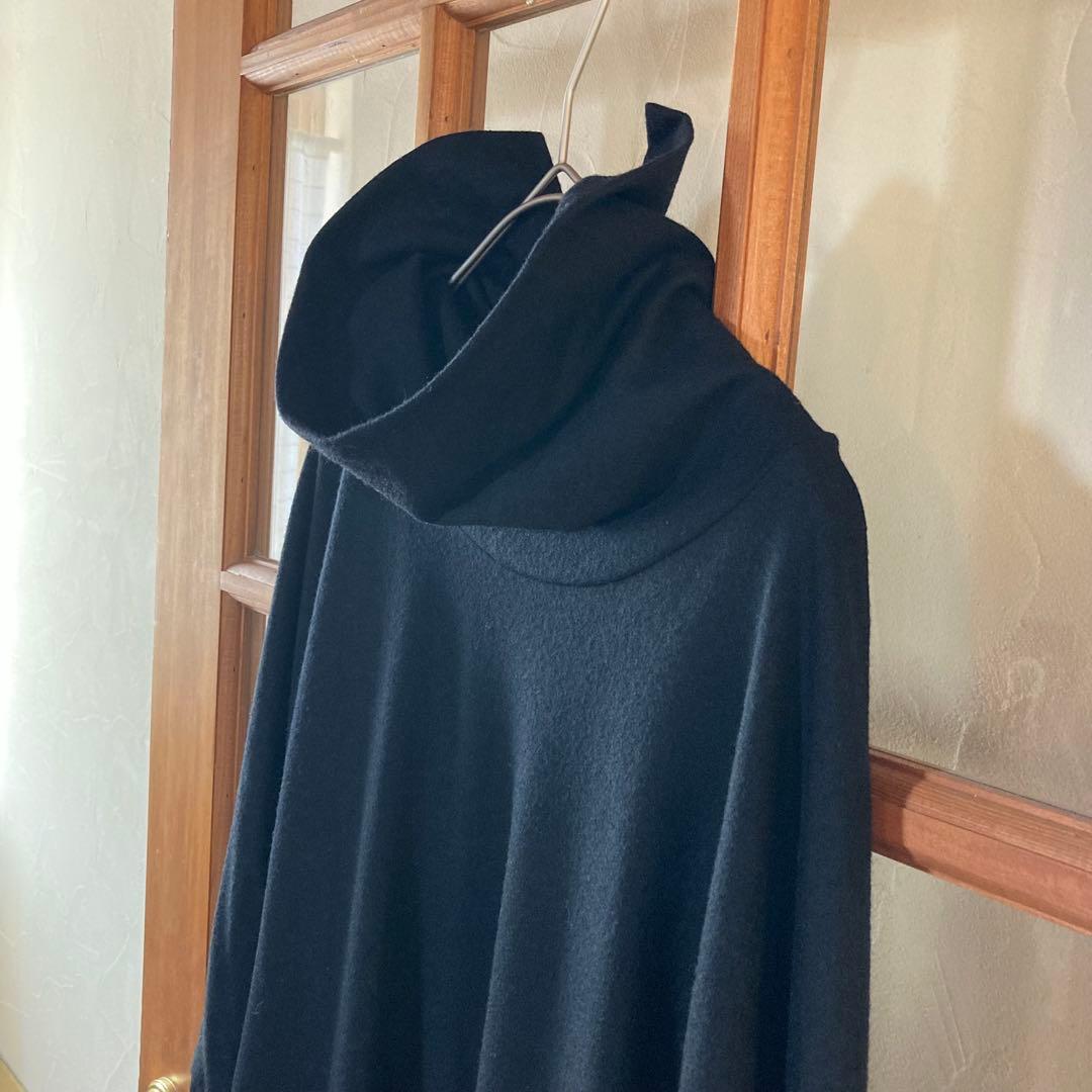 Y's ワイズ　ハイネック　ドット柄ロングワンピース　ブラック　Mサイズ　ウール