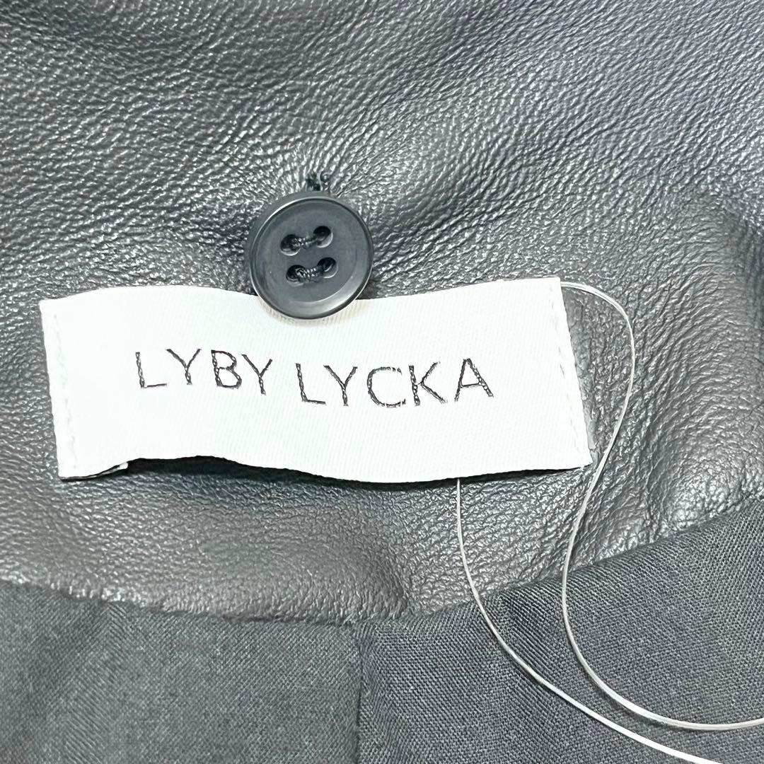 【タグ付未使用】リビーリュッカ ライナー付き 本革 ノーカラー コート ブラック