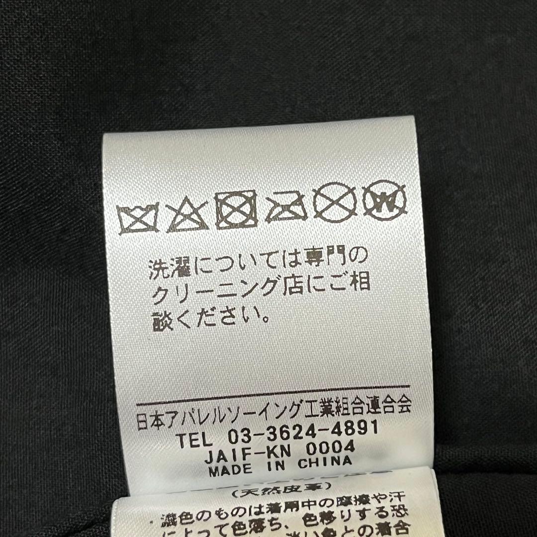 【タグ付未使用】リビーリュッカ ライナー付き 本革 ノーカラー コート ブラック