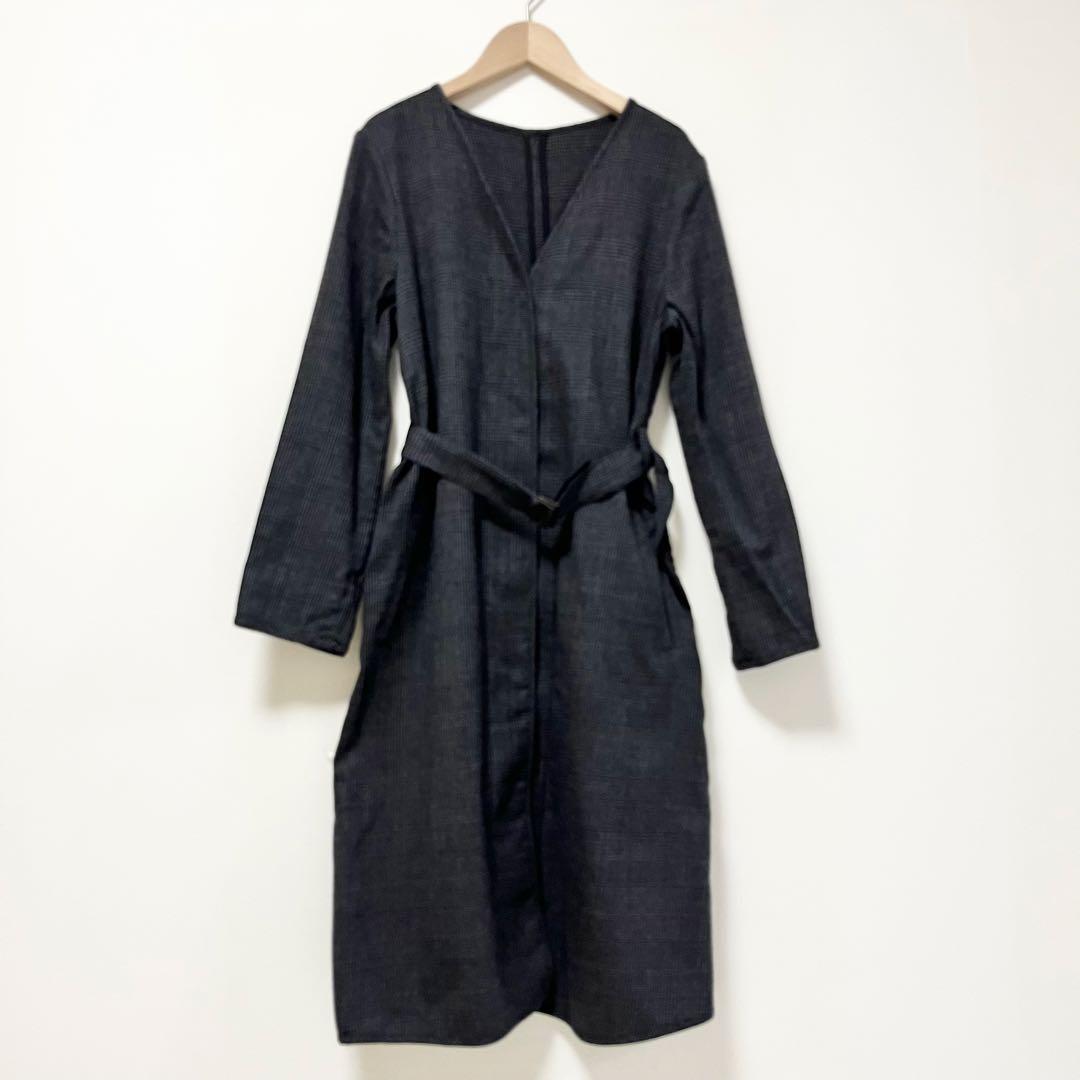 【タグ付未使用】リビーリュッカ ライナー付き 本革 ノーカラー コート ブラック