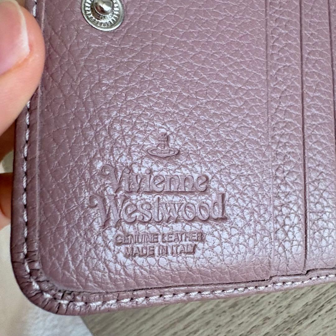 美品　ヴィヴィアンウエストウッド　二つ折り財布　くすみピンク　レディース