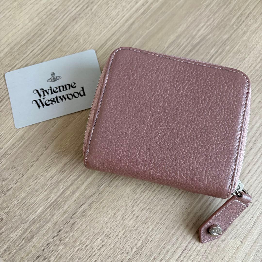 美品　ヴィヴィアンウエストウッド　二つ折り財布　くすみピンク　レディース