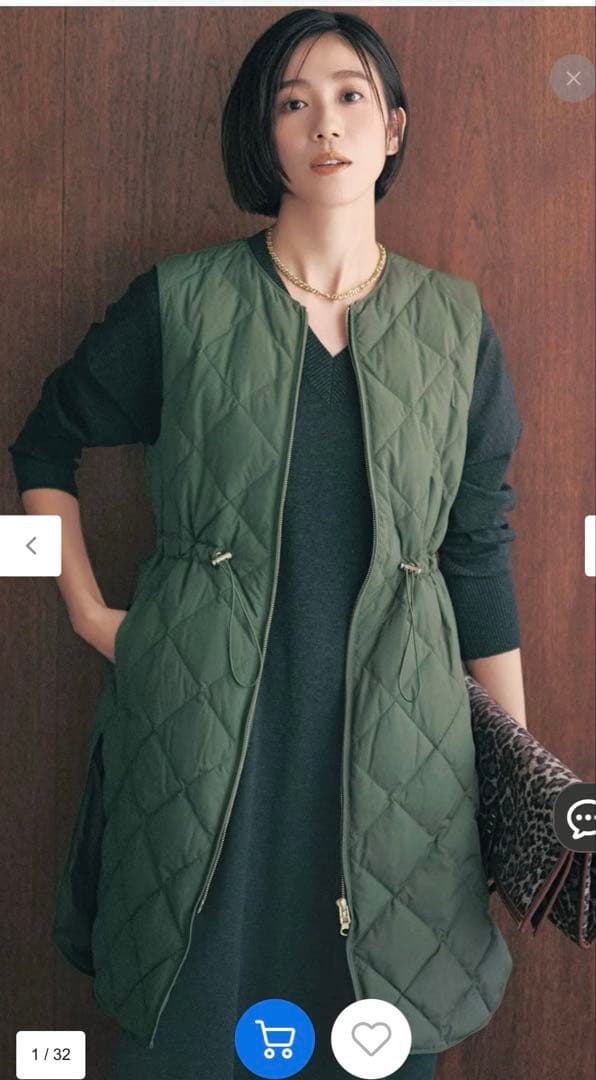 TAION×UNFILO キルティングダウン ジレ