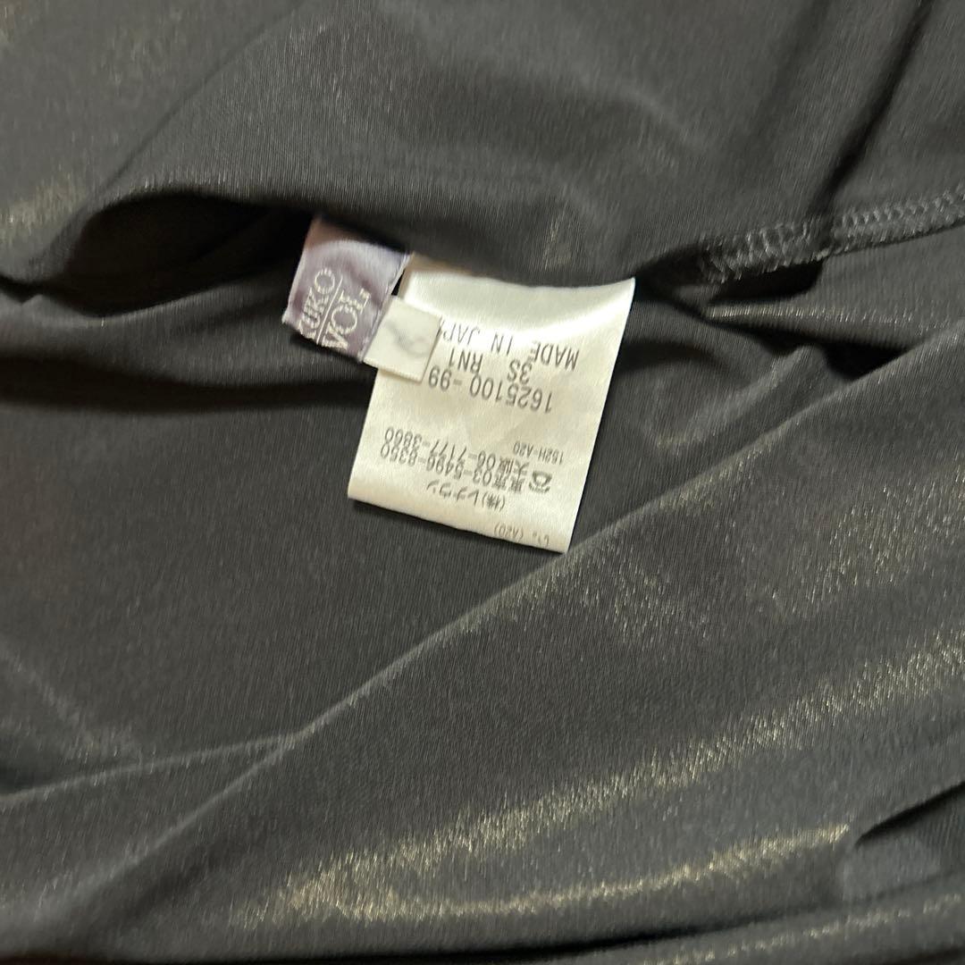 s*i様 黒の半袖チュニック ギャザー付き　トクコ