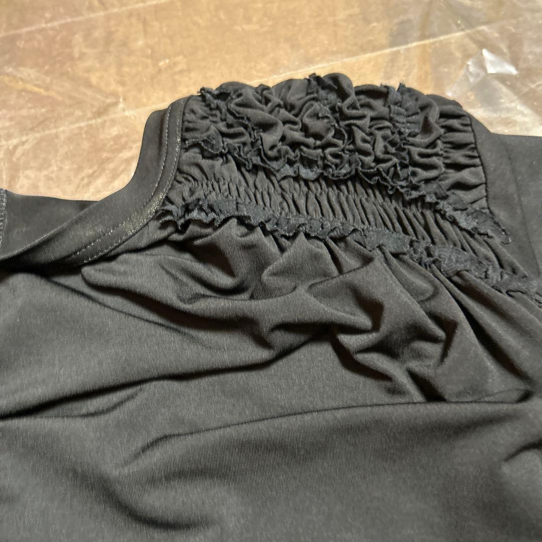 s*i様 黒の半袖チュニック ギャザー付き　トクコ