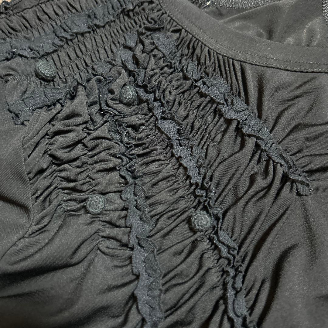 s*i様 黒の半袖チュニック ギャザー付き　トクコ