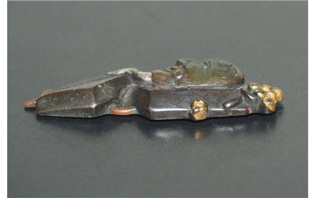 送料無料　江戸時代　目貫2点　刀装具　木箱付