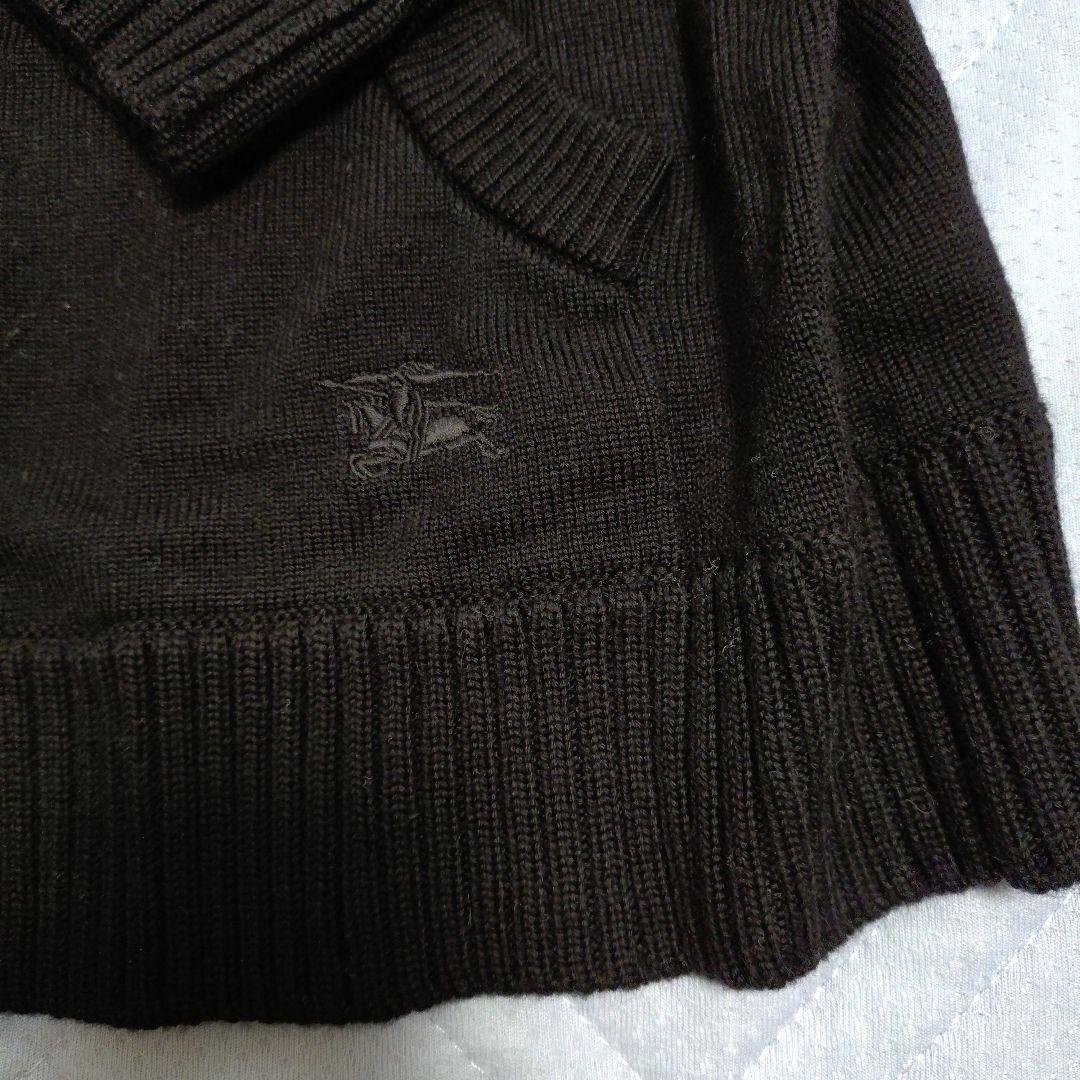 バーバリーロンドン 長袖ニット ジップパーカー ブラック １