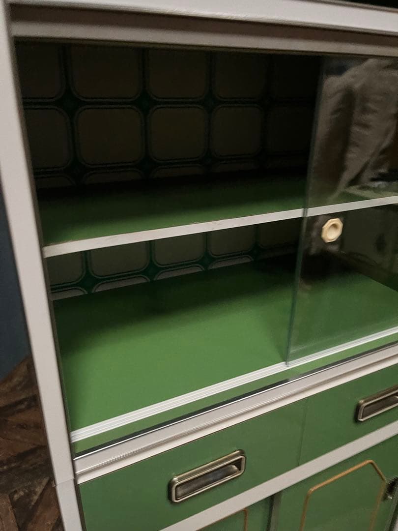 食器棚 レトロポップ 昭和レトロ インテリア 水屋 飾り棚 当時物