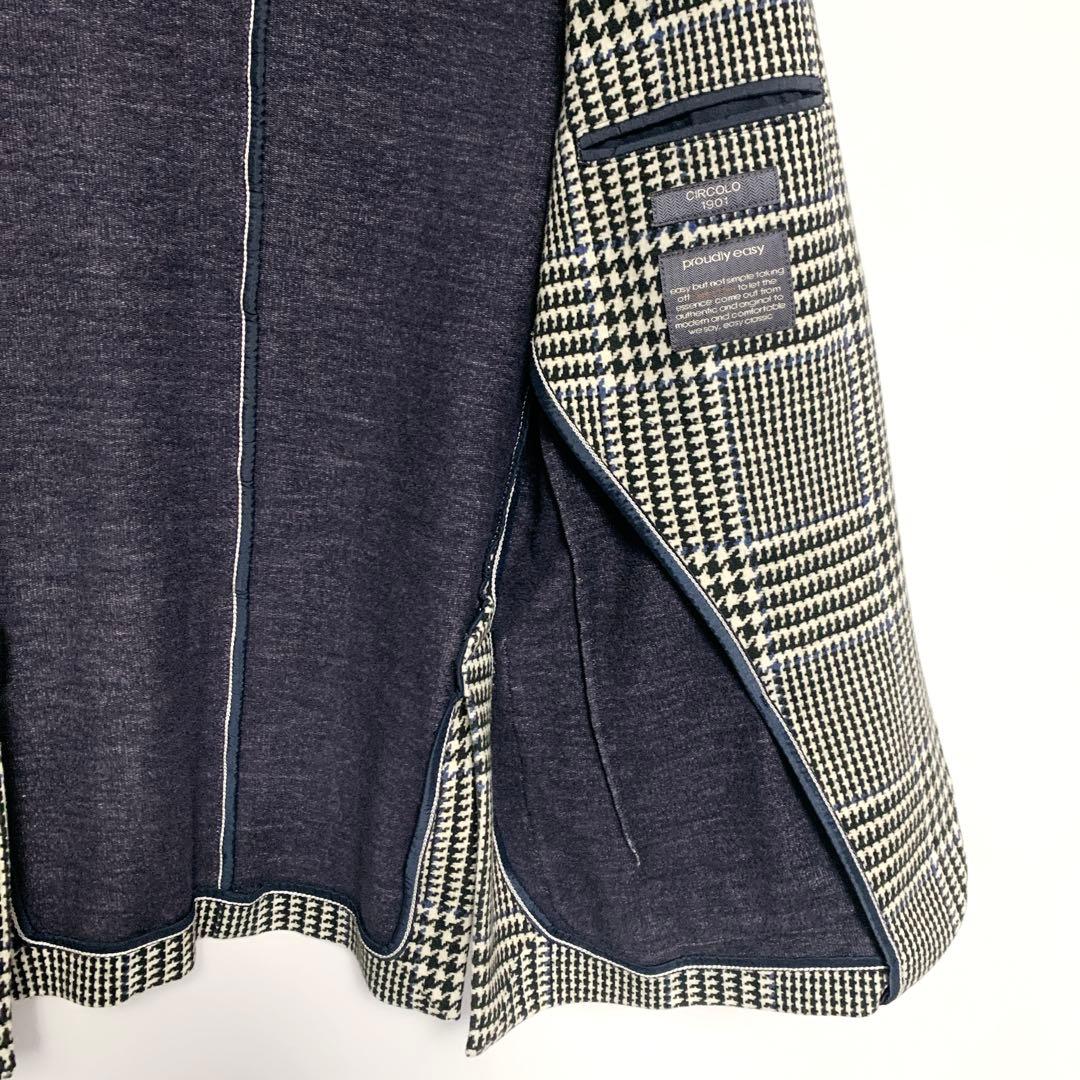 ✨美品 チルコロ1901 ジャージージャケット グレンチェック グレー系 46