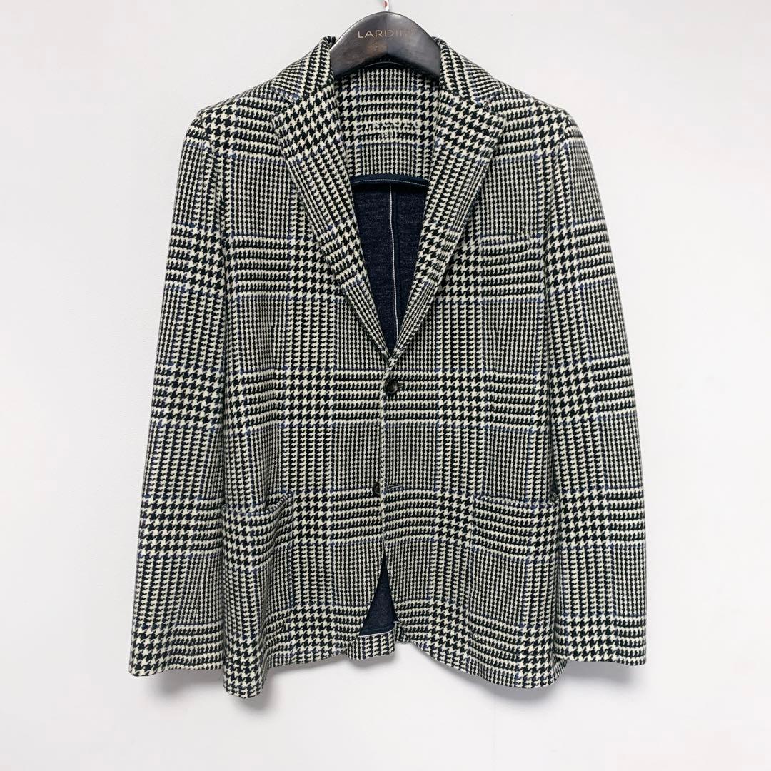 ✨美品 チルコロ1901 ジャージージャケット グレンチェック グレー系 46