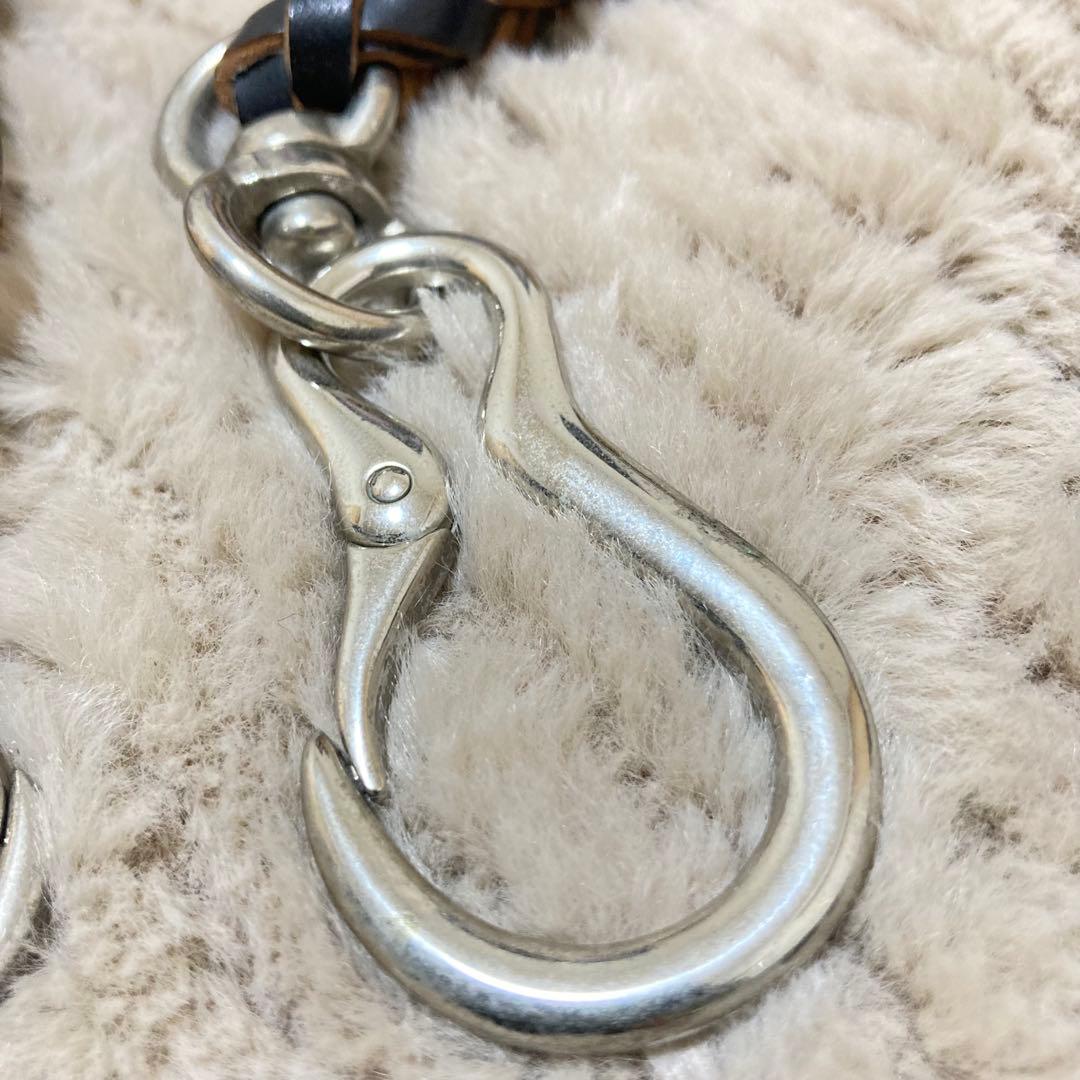 LAST CROPS ラストクロップス　レザー　編み込み　ウォレットロープ　黒