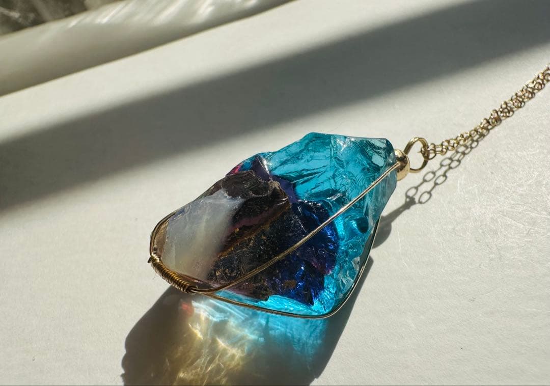 アンダラクリスタル原石ペンダント　シエラネバダ　マルチカラー　14KGF