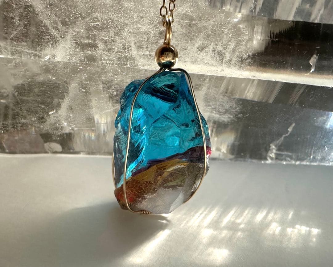 アンダラクリスタル原石ペンダント　シエラネバダ　マルチカラー　14KGF