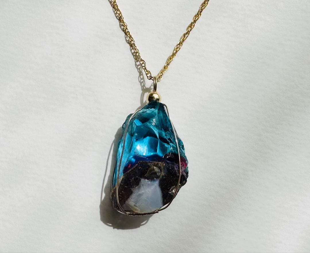 アンダラクリスタル原石ペンダント　シエラネバダ　マルチカラー　14KGF