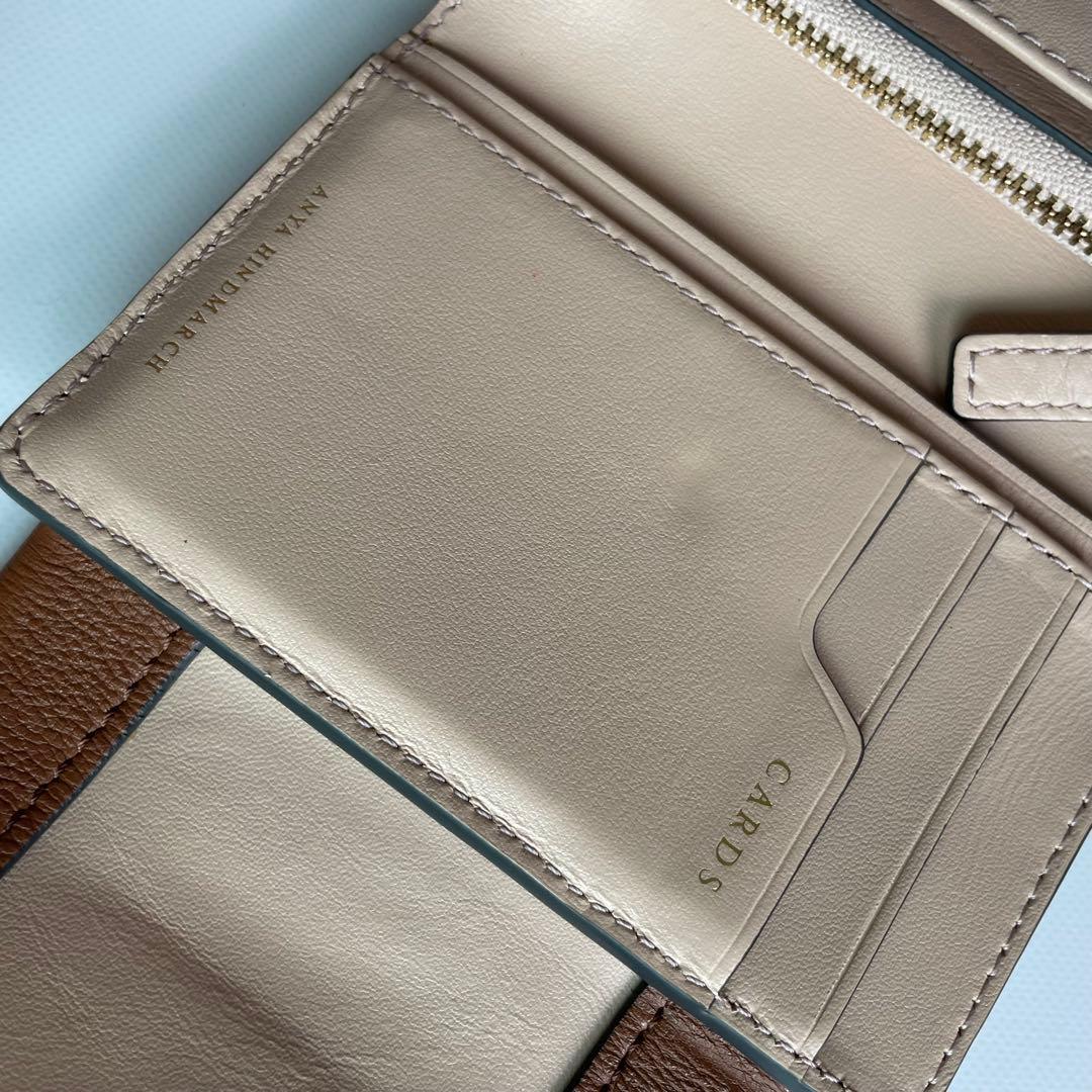 【専用】ANYA HINDMARCH ブラウン 三つ折り財布　ロープリボン