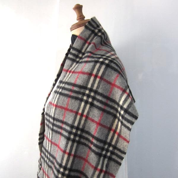 美品　BURBARRY／バーバリー★　チェック　カシミヤマフラー