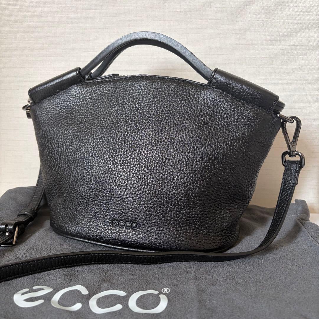 【未使用級】ECCO ドクターズバッグS ショルダー 2way レザー　ブラック