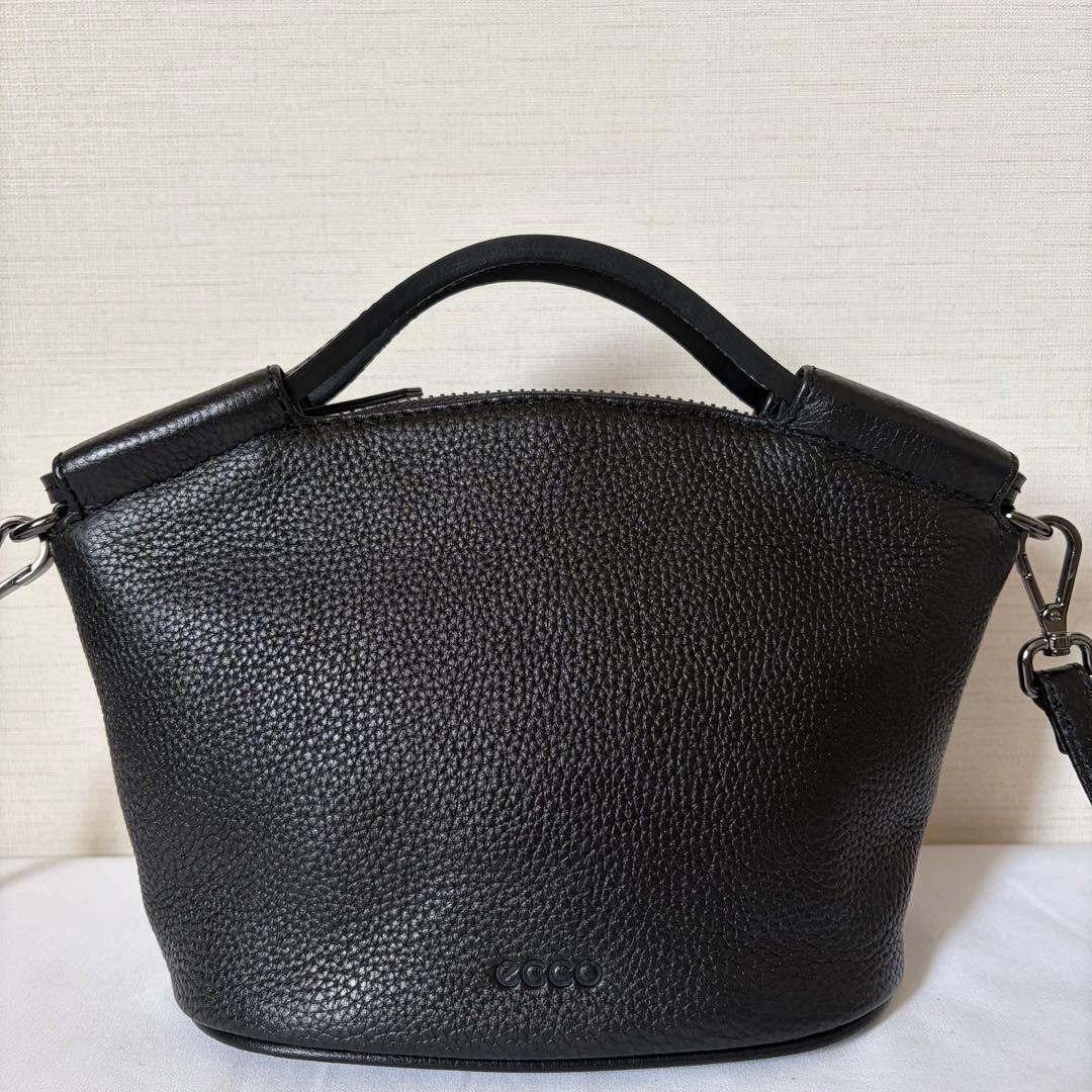 【未使用級】ECCO ドクターズバッグS ショルダー 2way レザー　ブラック