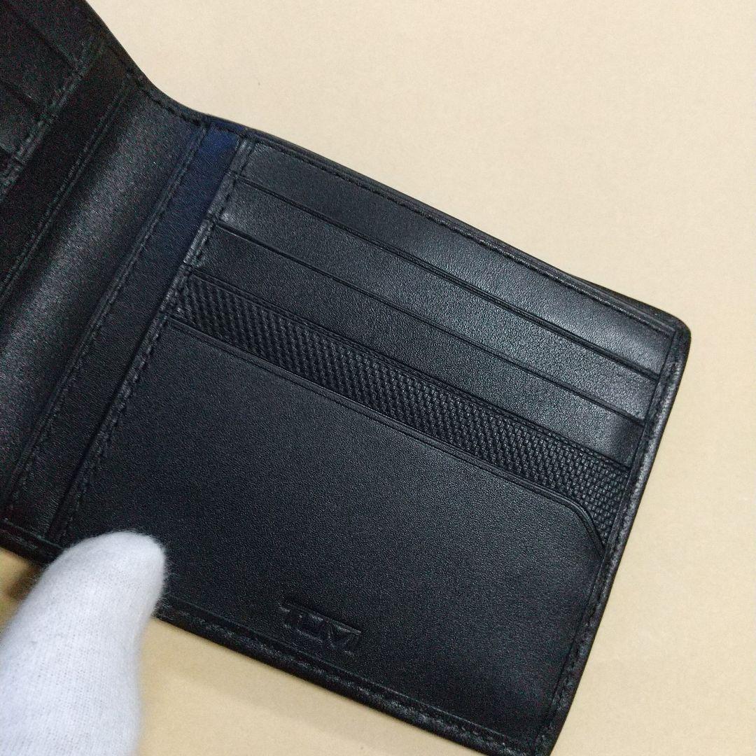 新品同様 TUMI トゥミ コンビ レザー 折り財布 ブラック